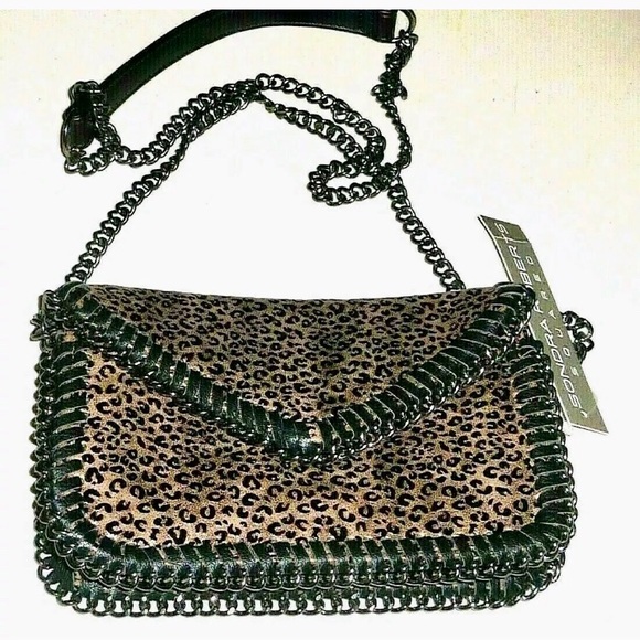 SONDRA ROBERTS Flap Cheetah Animal Print Bronze Shoulder bag Crossbody NWT - Picture 1 of 9